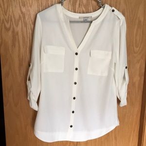 Cream button up blouse